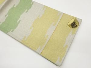 茶碗に変わり横縞模様袋帯